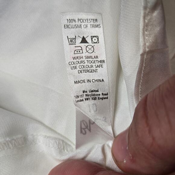 BHS Satin Nightgown Lingerie Chemise S Slip Sheer 80s 90s Vtg Nightie White - Picture 4 of 9